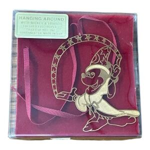 Sorcerer Mickey "Hanging Around" 14k Gold Electroplate Christmas Ornament